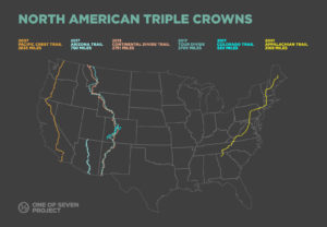 One of Seven Project Triple Crown Map - Thru-hiking & Bikepacking