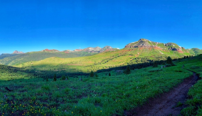 A view of the southern San Juans along the Colorado Trail, featured in the Colorado Trail Race Journal, documenting the experience of racing the CTR.