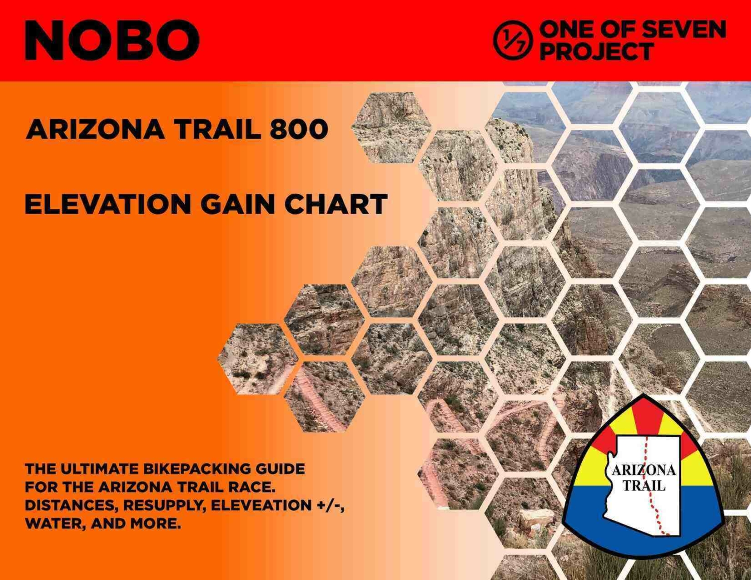 AZTR 800 NOBO Elevation Gain Chart cover, bikepacking, guides, planning aids