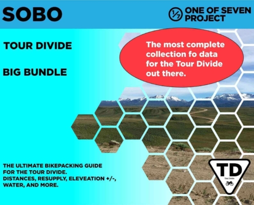 The Tour Divide Planning Aids providing detailed resupply data, mileage breakdowns, route data, elevation gain/loss and more to help bikepackers plan their ride.