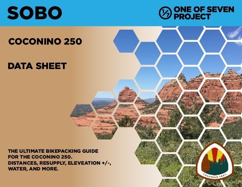 Data Sheet Cover- COCONINO 250 bikeepacking guide planning aids