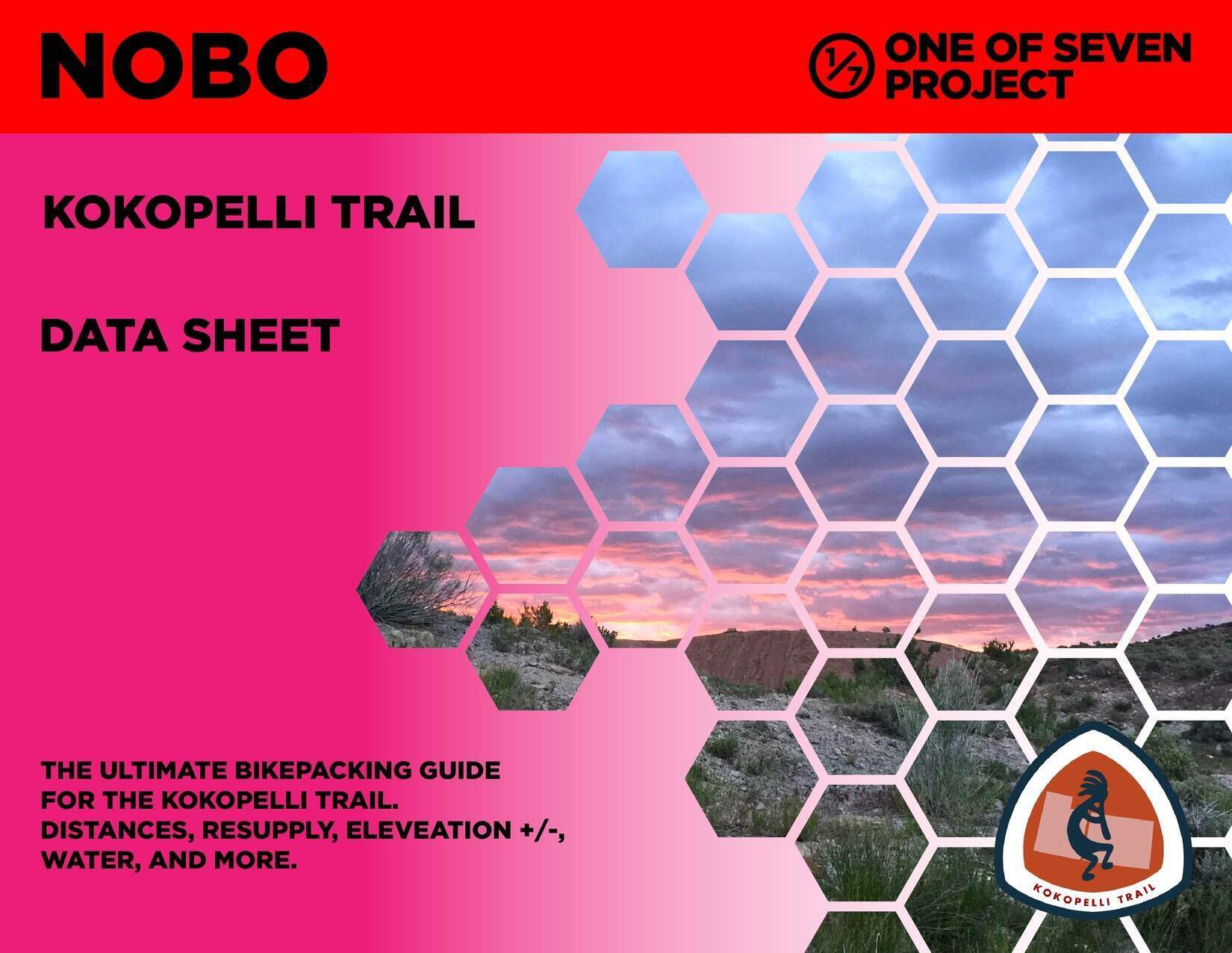 kokopelli Trail Data Sheet Cover Example, bikepacking, planning aids, guides