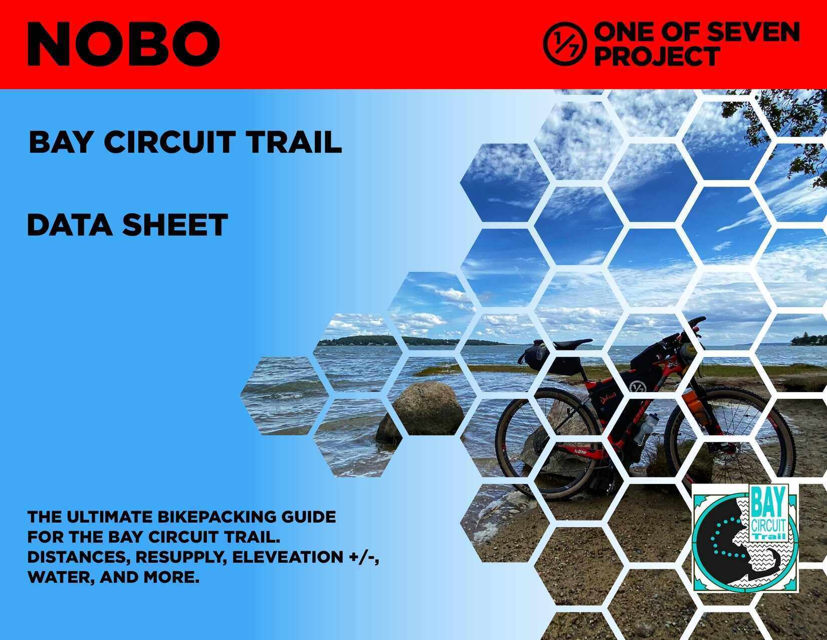 NOBO Data Sheet Cover- Bay Circuit Trail bikeepacking guide planning aids