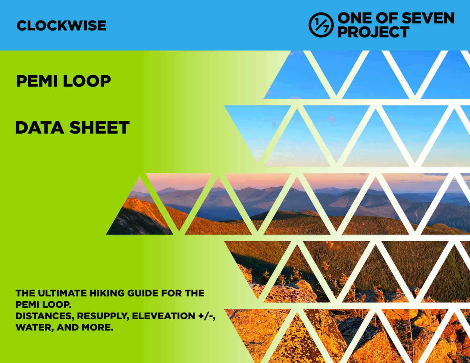 Pemi Loop (clockwise) Data Sheet, guide, planning aid, hiking, White Mountains, NH