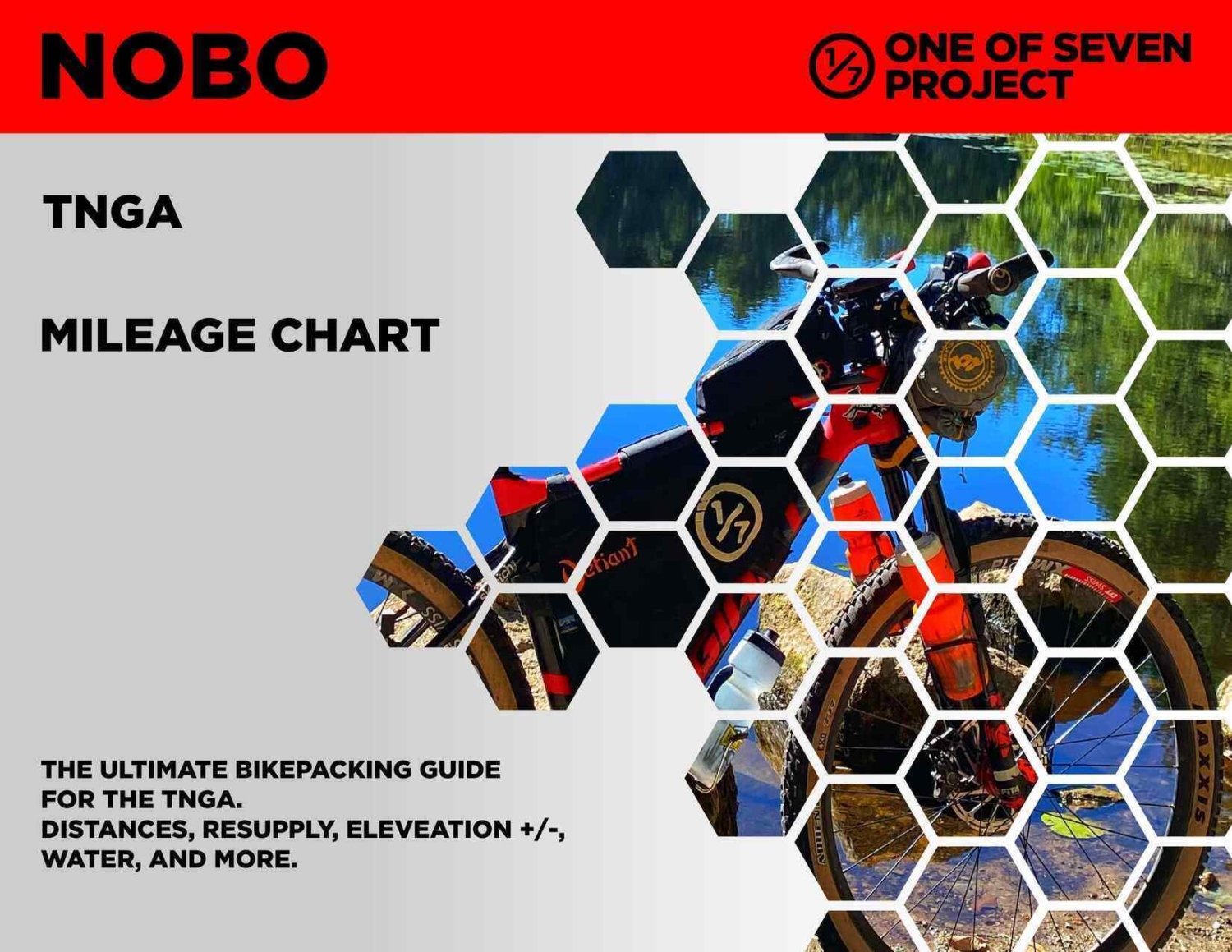 TNGA Mileage Chart Planning Aid cover featuring cumulative distance data for bikepacking the Trans North Georgia Adventure route