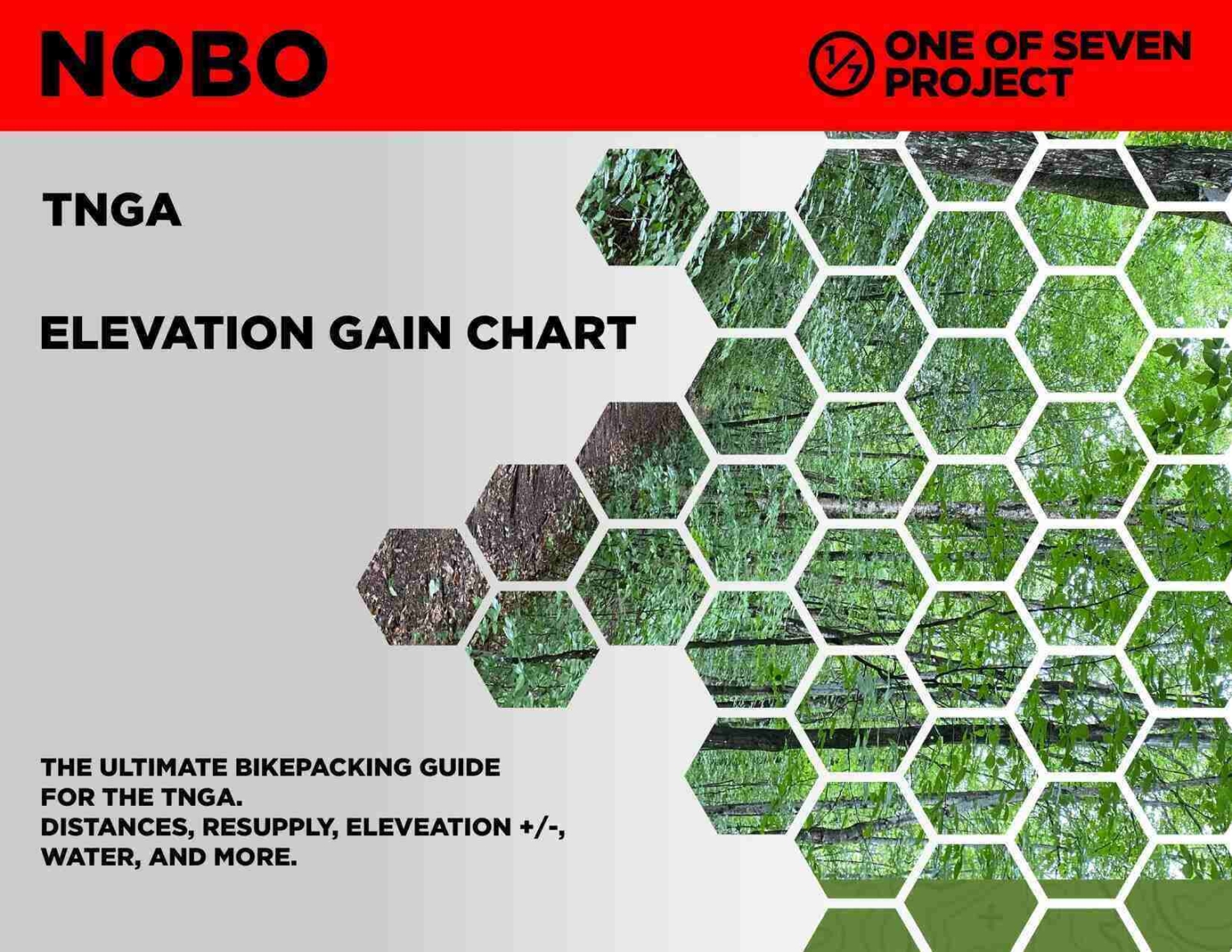 TNGA Elevation Gain Chart Planning Aid cover featuring terrain elevation data for bikepacking the Trans North Georgia Adventure route